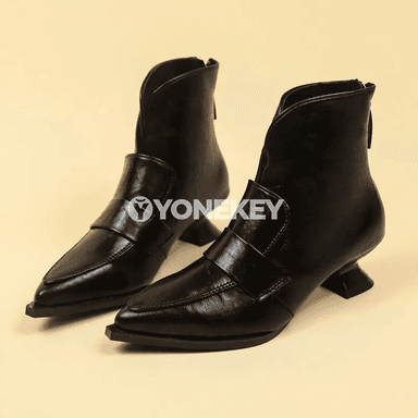 Aýal-gyzlar üçin zamokly moda etikler, ýiti burunly güýz aýakgaby