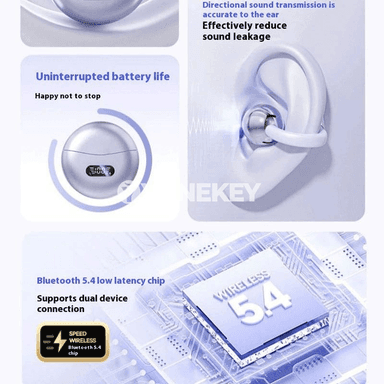 Bluetooth simsiz gulakda dakylýan gulaklyk, amatly clip-on görnüş