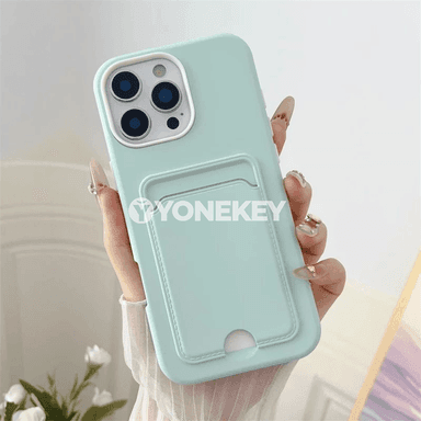 iPhone 16E-11 üçin kart saklaýjy gapak, matt TPU+PC goragly