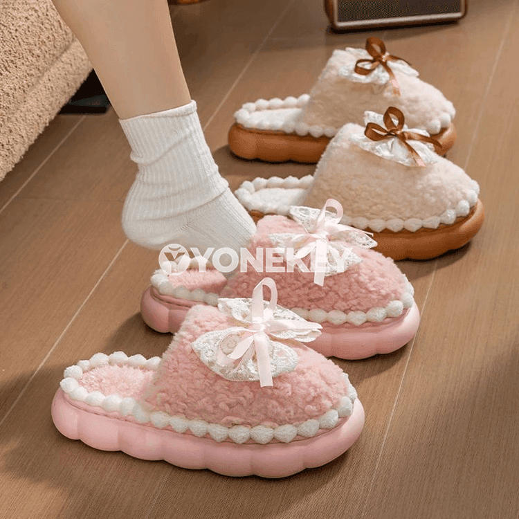 Aýal-gyzlar üçin ýyly ýüňli öý şypbyklary, galyň tabanly
