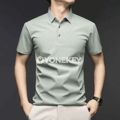 Erkekler üçin ýeňil ice silk polo köýnek, tomus üçin, dürli reňklerde