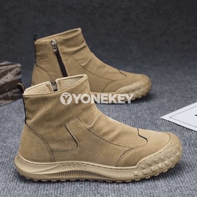 Erkekler üçin ýokary boýun trekking köwşügi, antislip, çydamly