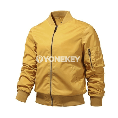 Erkekler üçin bomber jaket, ýeňil we döwrebap daşky eşik