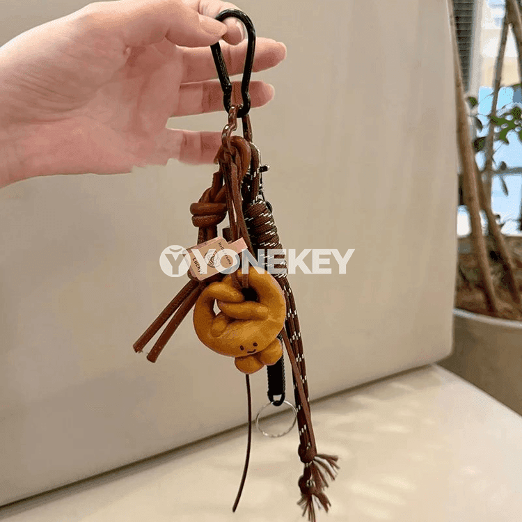 Açyk bezegli örülen açar halkasy, sumka üçin aksessuar