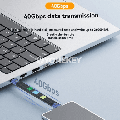USB 4.0 Type-C kabeli, 40Gbps, 8K, 240W çalt zarýad beriji