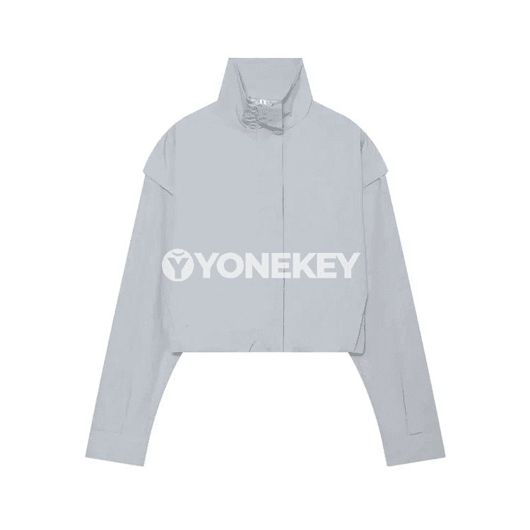 Aýal-gyzlar üçin giň kesimli, kapýuşonly nagyşly jaket, ýaz-tomus