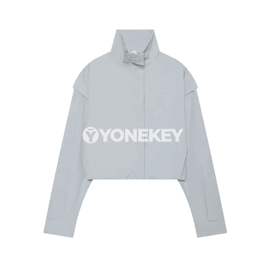 Aýal-gyzlar üçin giň kesimli, kapýuşonly nagyşly jaket, ýaz-tomus
