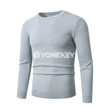 Erkekler üçin ýeňil, ýumşak crewneck sviter — dar kesimli