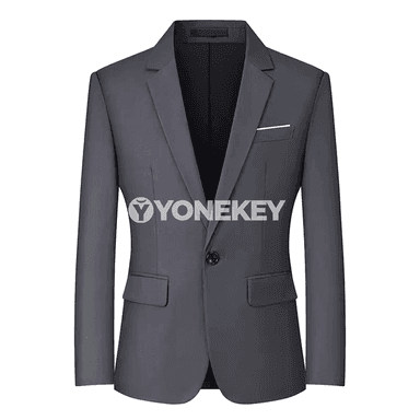Erkekler üçin klassik blazer penjek, bir düwmeli, resmi stil