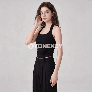 Aýallar üçin arka açyk sport bra, yoga we fitnes üçin