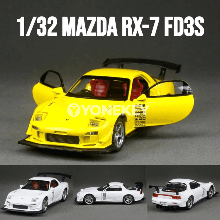 Mazda RX-7 FD3S model awtoulag, 1:32, sesli-çyraly, açylýan gapylar