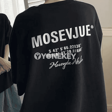 Erkekler üçin gündelik giň T-shirt, MOS ýazgyly, 8XL çenli