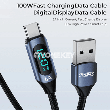 NNBILI 120W USB-C super zarýad kabeli, maglumat geçirişli