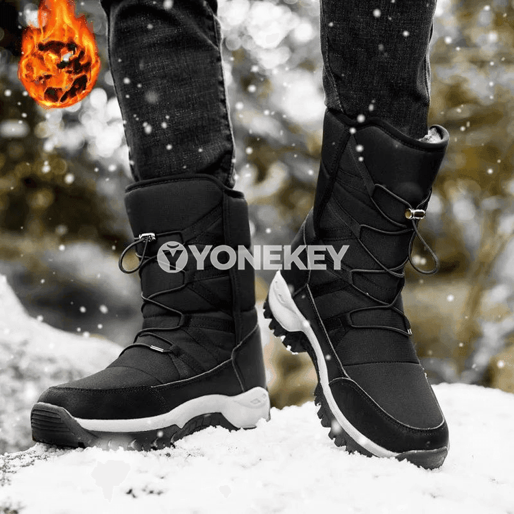 Erkekler üçin gyşky ýyly topuk snow boots, süýşmeýän gündelik aýakgap