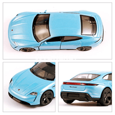 1:36 Porsche Taycan metal modeli çagalar üçin, yza çekilýän
