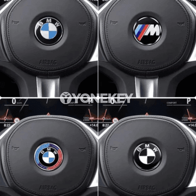 BMW rul üçin 45 mm bezeg nyşany stikeri