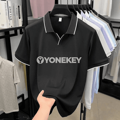 Erkekler üçin ýeňil, dem alýan polo köýnek, tomuslyk rahat stil