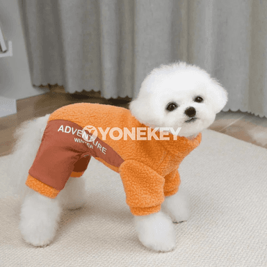 It we pişik üçin ýyly fleece kurtka, reňkli gyş penjiresi