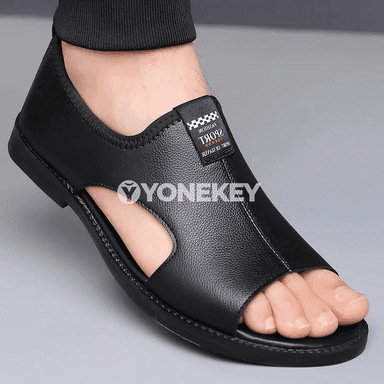 Erkekler üçin amatly gündelik sandal we tomus aýakgaby