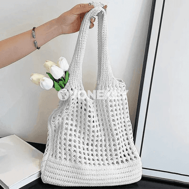 Aýal-gyzlar üçin kroşe sumka, elde we egin asylýan retro tote model