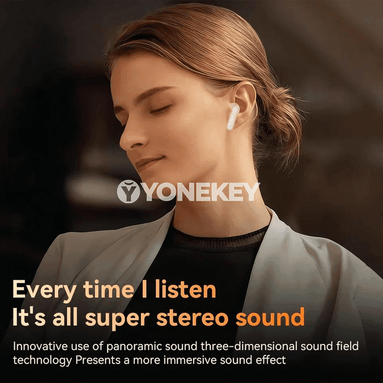 True Wireless Bluetooth gulaklyk, ses azaldyşly, mikrofonly
