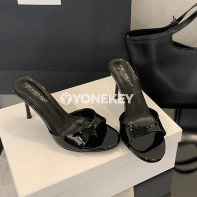 Zenanlar üçin ýokary ökçeli açyk uçly elegant sandallar
