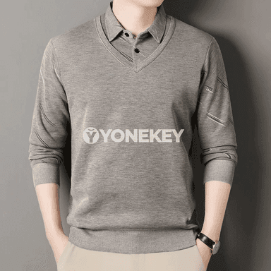 Erkekler üçin ýyly fleece polo görnüşli triko bluzka