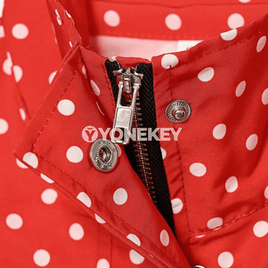 Zenanlar üçin ýeňil düwmejikli, ýokary ýakaly nokatly jaket