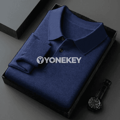 Erkekler üçin ýyly triko polo kardigan, güýz-gyş
