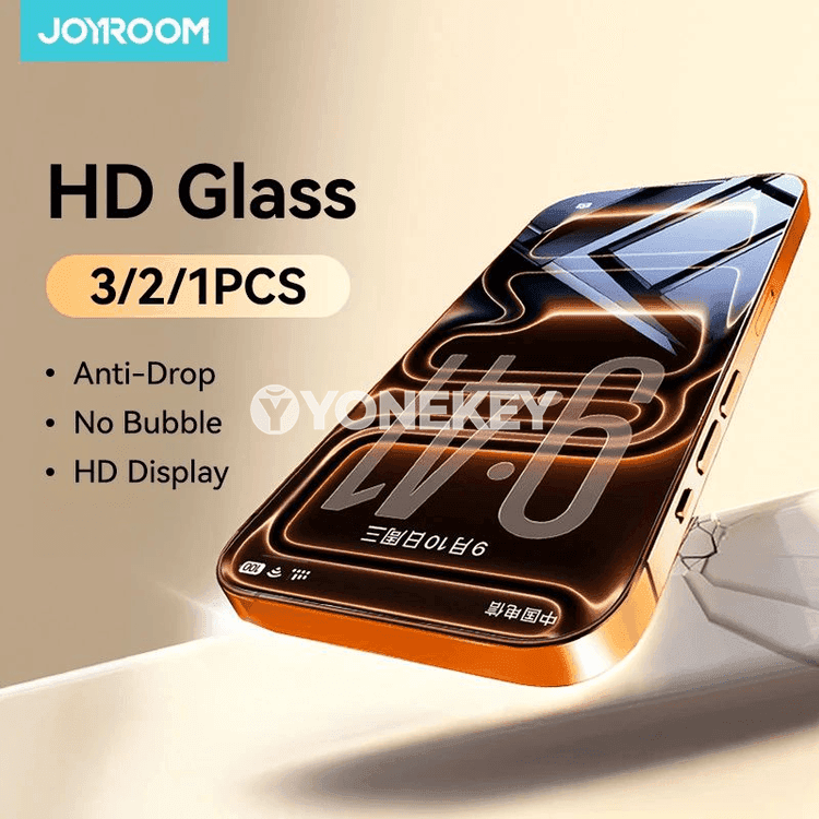 Joyroom iPhone 18 üçin HD aýna ekranyň goragçysy, 1/2/3 bölek