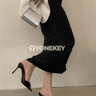 Zenanlar üçin ýokary ökçeli açyk uçly elegant sandallar