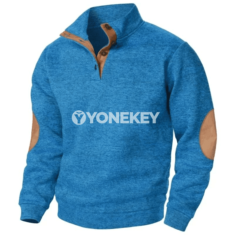Erkekler üçin ýeňil uzyn ýeňli V boýun sport sweatshirt