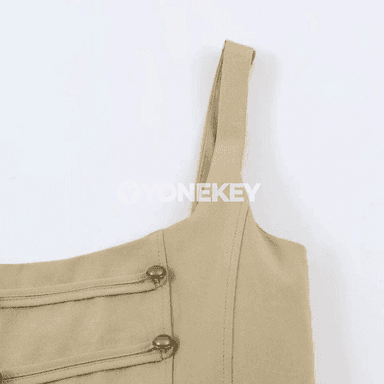 Aýal-gyzlar üçin Y2K duble-breasted korset top, ýeňsiz