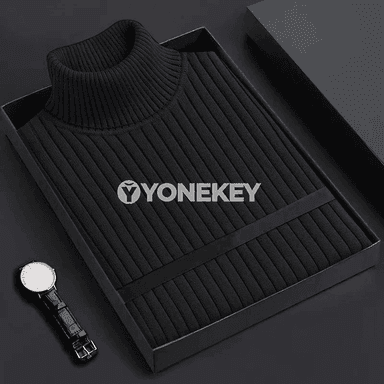 Erkekler üçin ýyly balakly boýunly örme sviter