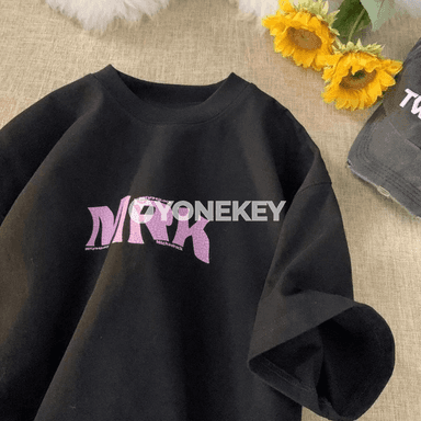 M-8XL erkek giň futbolka, MRK ýazgyly moda gündelik couple stil