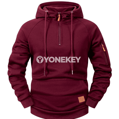 Erkekler üçin ýyly kapýuşonly fermuarly fleýs pulyower, S-XXXL