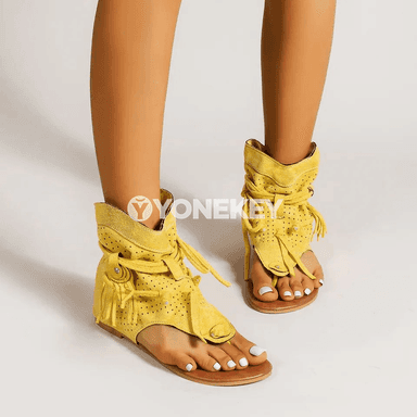 Zenanlar üçin retro sandallar, ýeňil, rahat, gladiator görnüşli