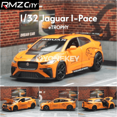 Jaguar I-Pace eTROPHY 1:32 metal ýol maşyny, sesli-ýagtyly
