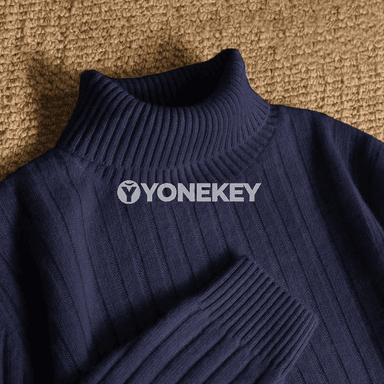 Erkekler üçin ýyly boýunguşly triko switer, rahat gündelik model