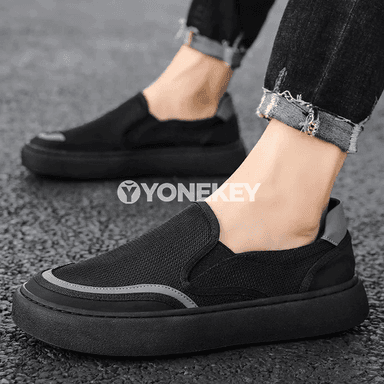 Erkekler üçin mesh sport aýakgaby, ýeňil we dem alýan slip-on
