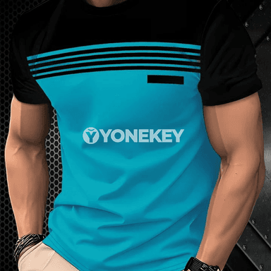 2025 erkekler üçin tomusky rahat, ýumşak we dem alýan 3D zolakly futbolka