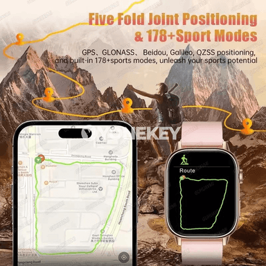GUHUAVMI aýallar üçin akylly sport sagaty, GPS, 2.01 dýum AMOLED
