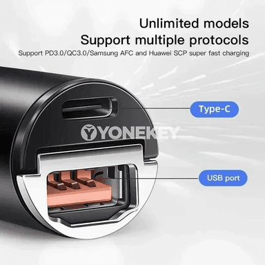 Toyota GR Sport üçin USB‑C PD awtoulag zarýad adaptory, çalt zarýad