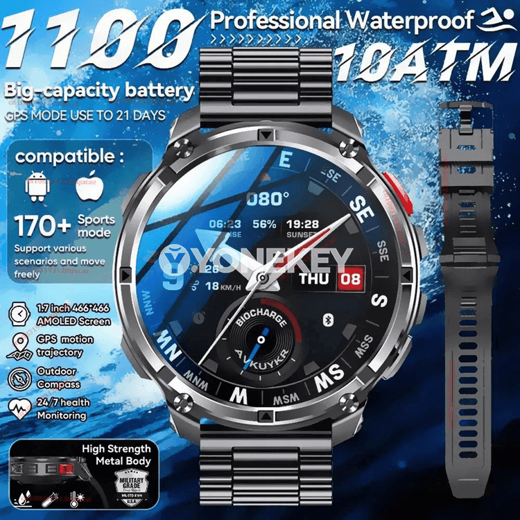 Akylly sagat Ma27, GPS, HD ekran, Bluetooth jaňlar, 10 ATM suwa çydamly