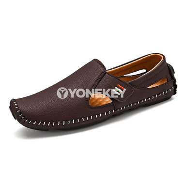 Erkekler üçin deri mokasin köwüşler, ýeňil we rahat gündelik aýakgap