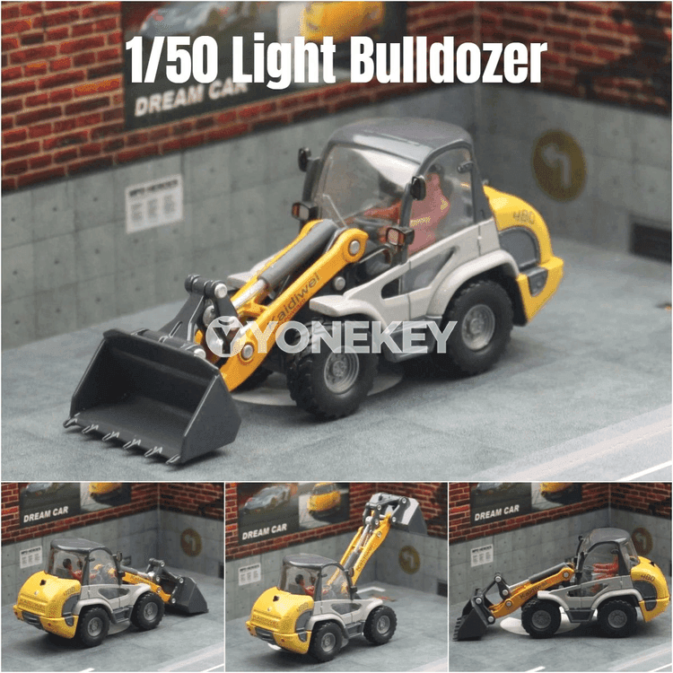 1:50 ýeňil buldozer metal maşyn modeli, kolleksiýa üçin