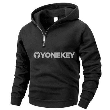 Erkekler üçin güýz kapýuşonly half zip switer