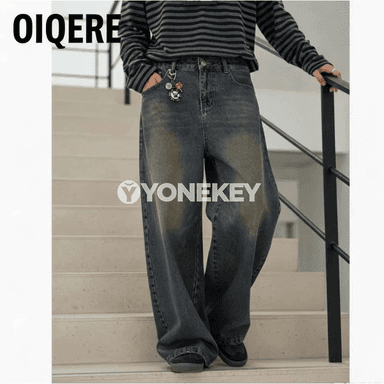 Erkekler üçin giň paçly rahat jeans balaklar