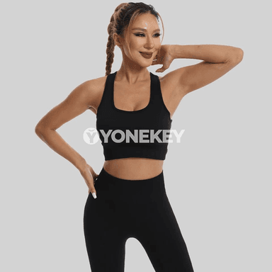 Zenanlar üçin tikişsiz ýokary bel sport komplekti, ýoga we fitnes üçin