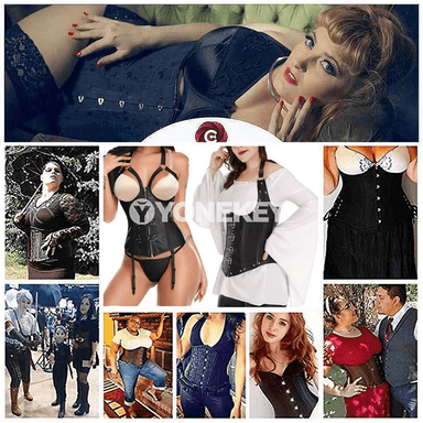 Aýallar üçin steampunk korset, bil şekillendiriji, ýokary moda görnüş